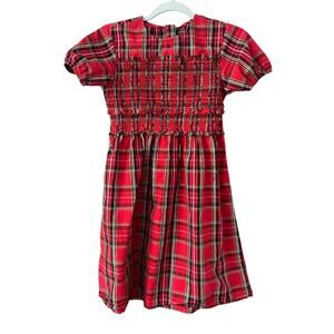 Crewcuts Girls Red Tartan Plaid Smocked Midi Dress size 12‎